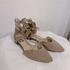 Circus Sam Edelman Haven Pointed Toe Flat Lace Up Ankle in Oatmeal 6.5
